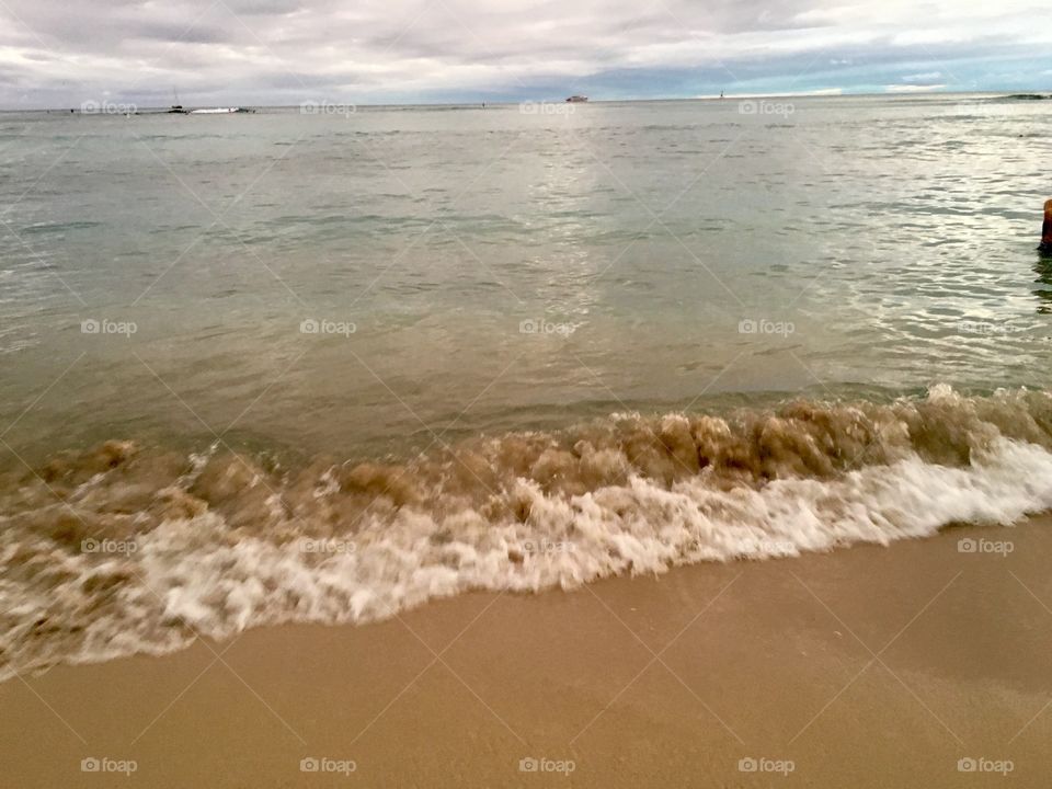 Aloha. Waikiki Beach waves