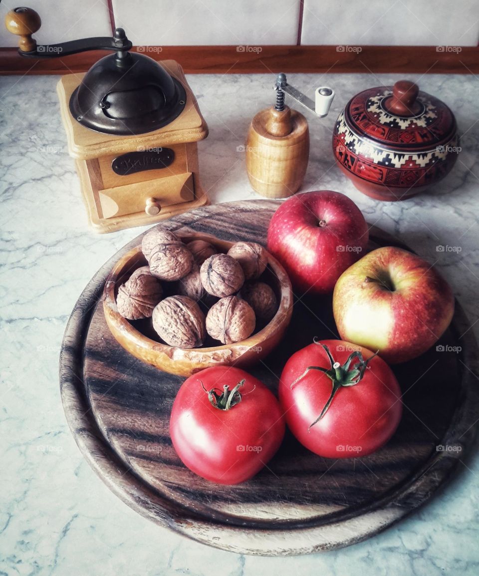 On the kitchen counter