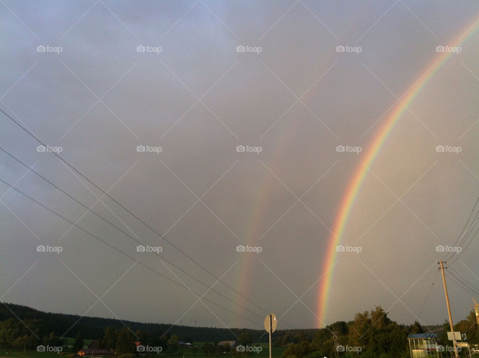 sky rainbow autumn rain by nectarb