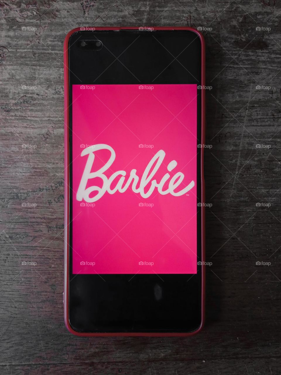 barbie displayed on phone screen