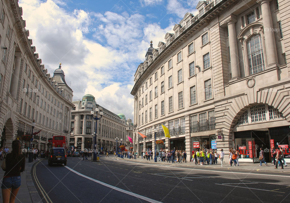 Regent Street in London. UK.