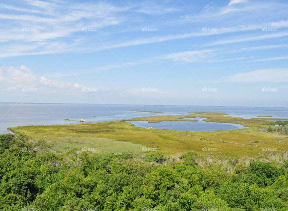 View from lighthouse. Great view from the top of the Currituck lighthouse in Corolla, NC