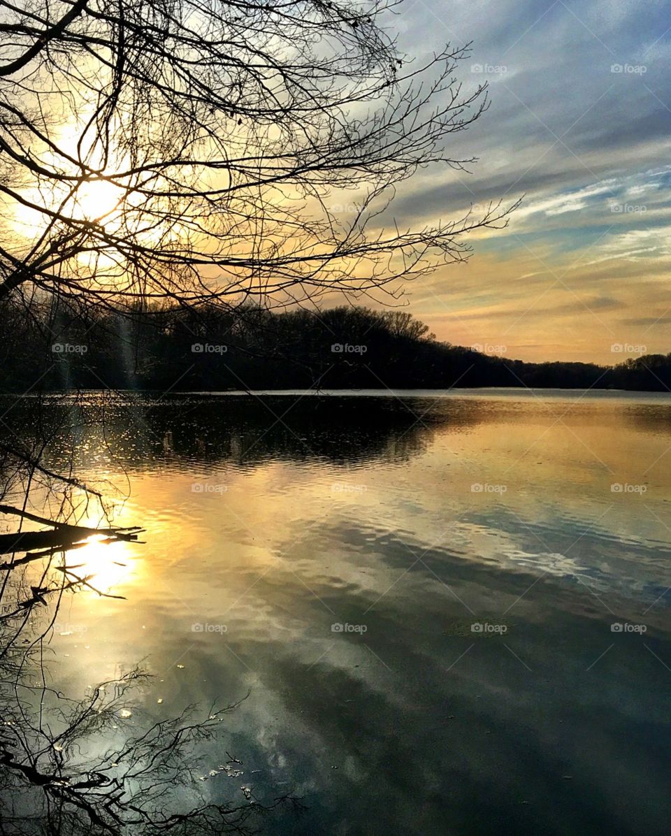 Lakeside sunset in Michigan