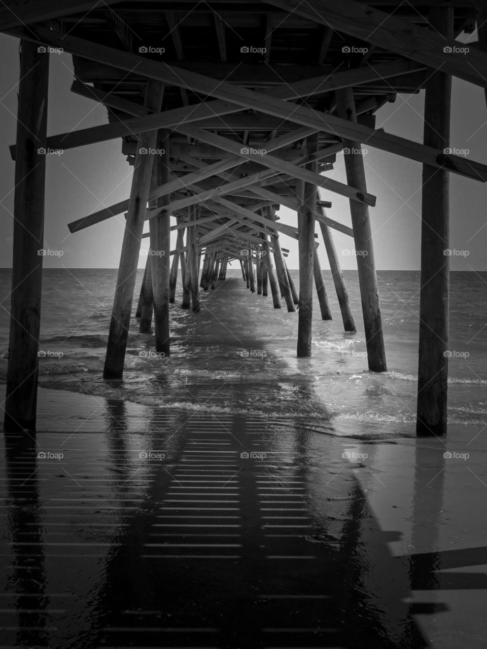 Everything looks better in black and white, pier at Atlantic Beach, North Carolina 