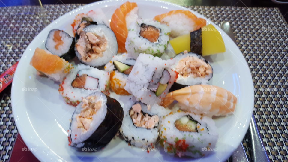 Rice, Sushi, Seaweed, Fish, Seafood