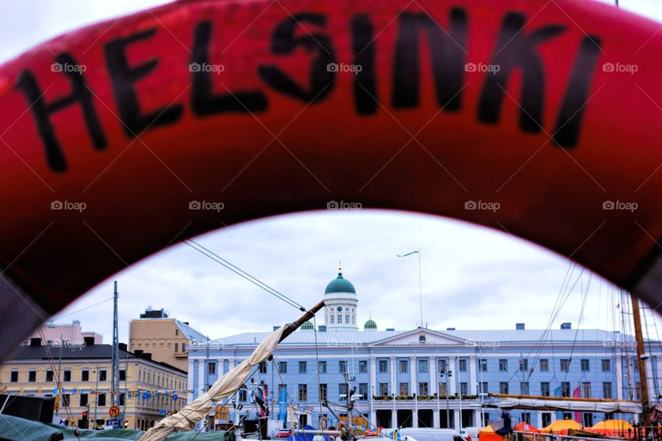 Life-buoy view of Helsinki
