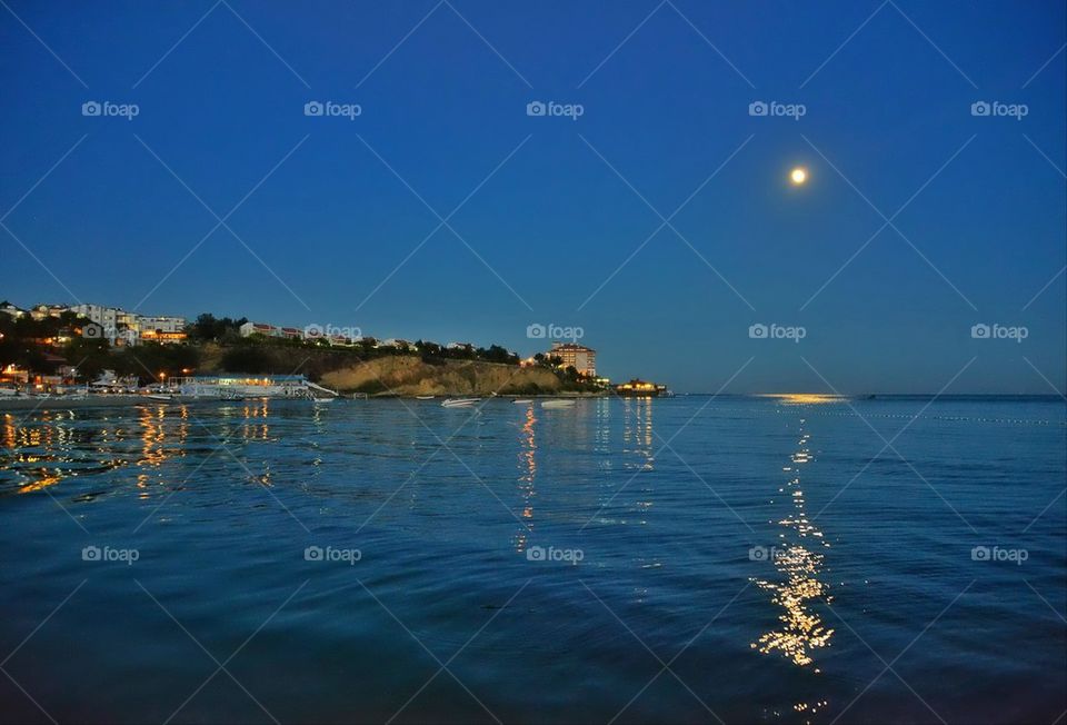 Moon and reflection