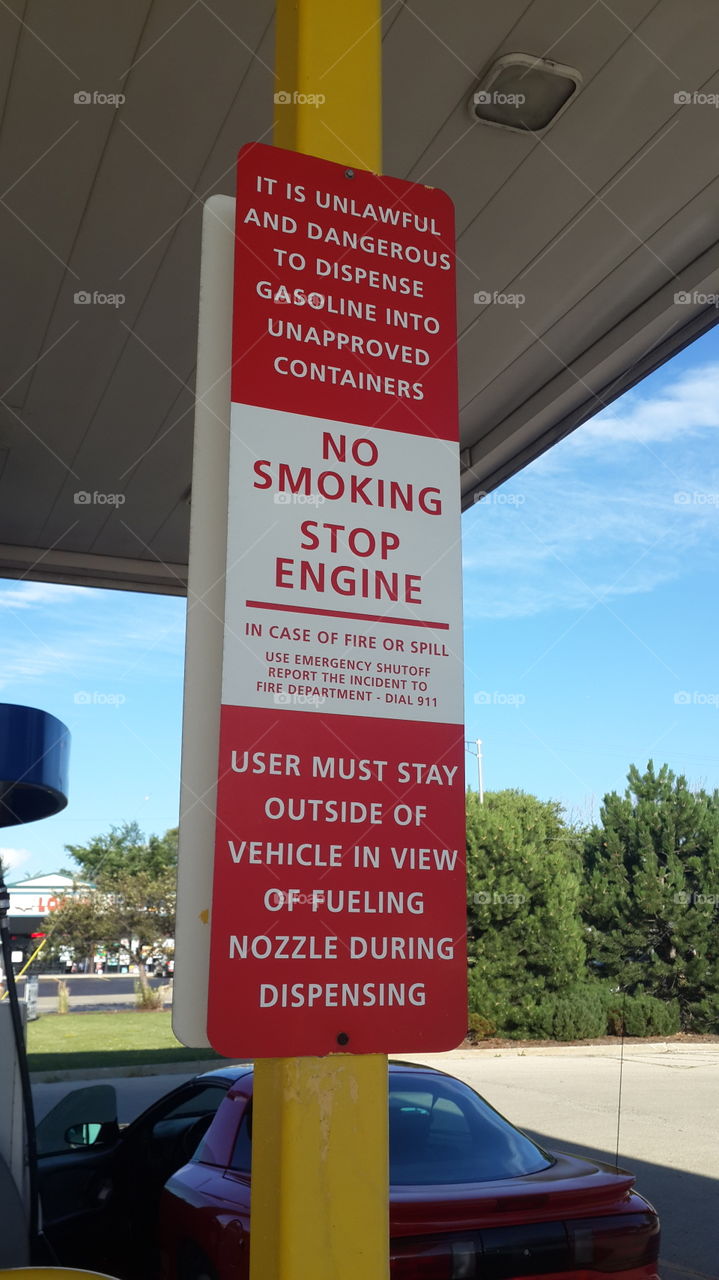 Sign gas station