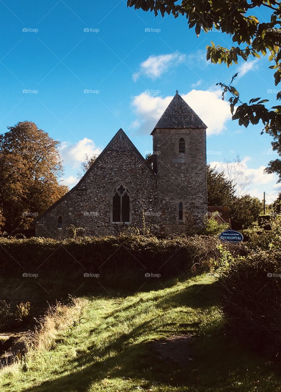 A beautiful church photo. Taken in a small village in South East England on a crisp, sunny, Autumn day.