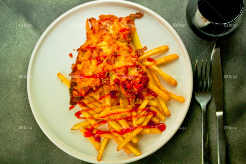 Chicken Parma with Chips