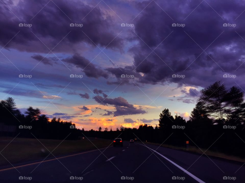 Road, Sunset, No Person, Asphalt, Street