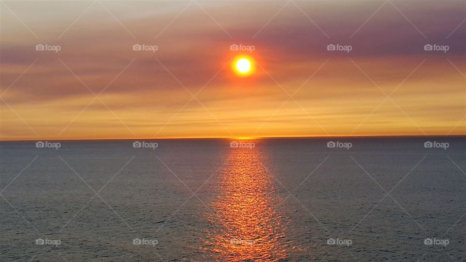 Sunset over the ocean