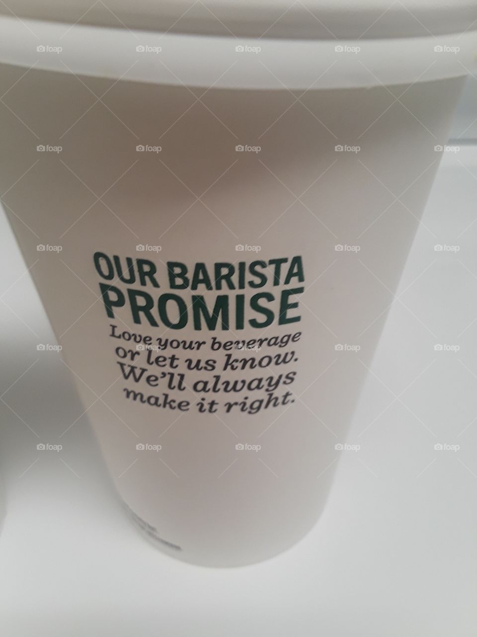 Starbucks Barista Promise On Starbucks Cup , motto,logo,promise