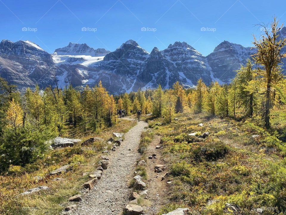 Hiking through the mountains 