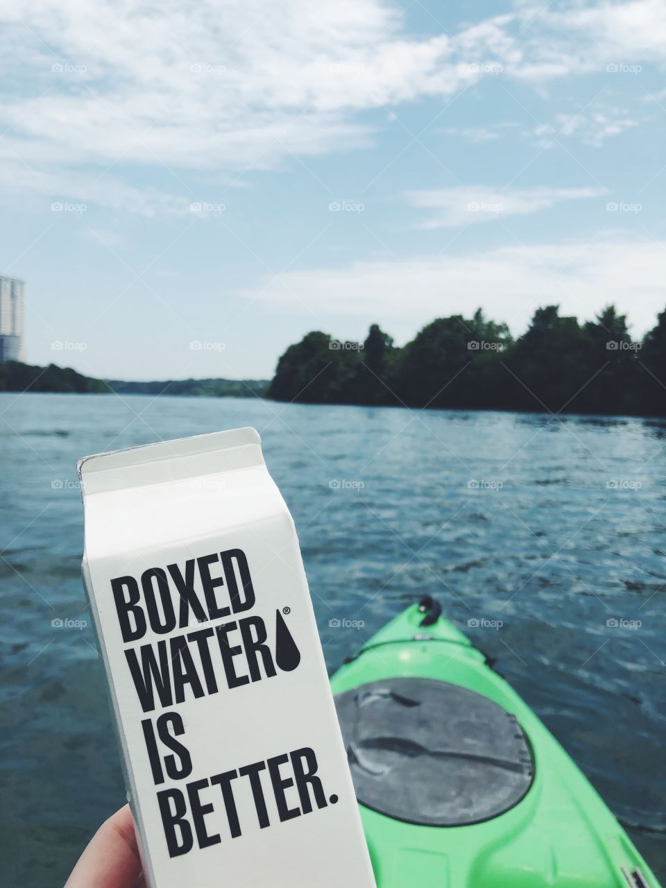 Kayaking with boxed water