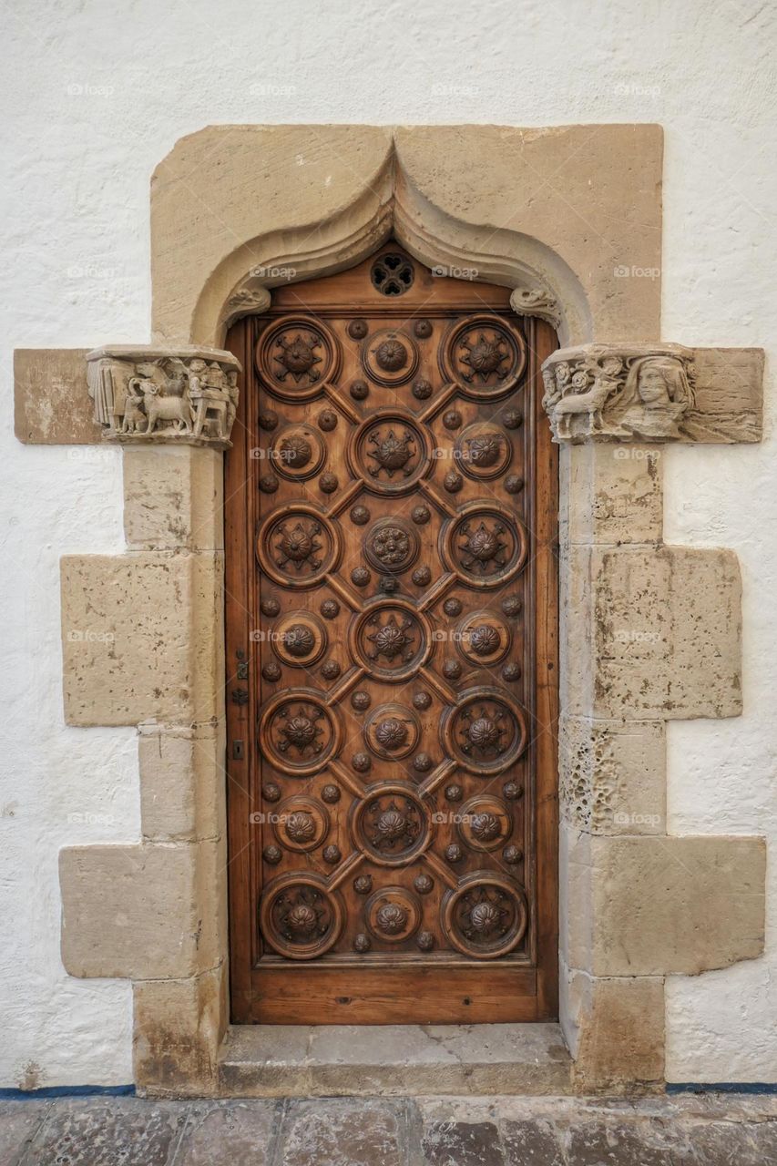 Old wooden door at Barcelona