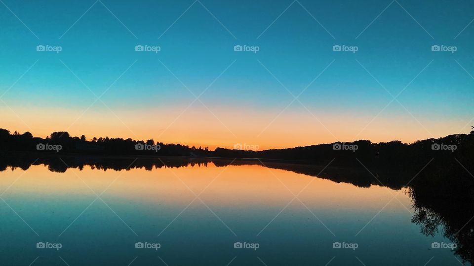 Sunset on lake