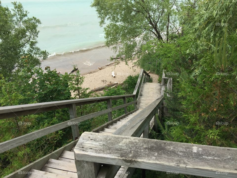 View of the lake near Goderich Ontario Canada. Bad weather approaching and it poured. 