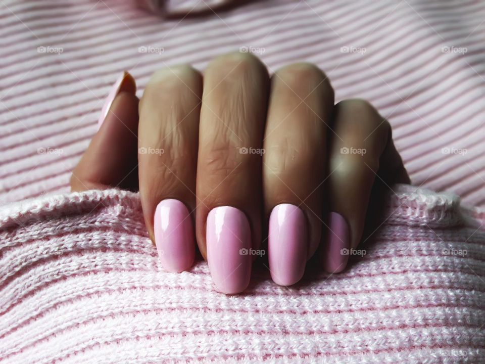 Pink manicure