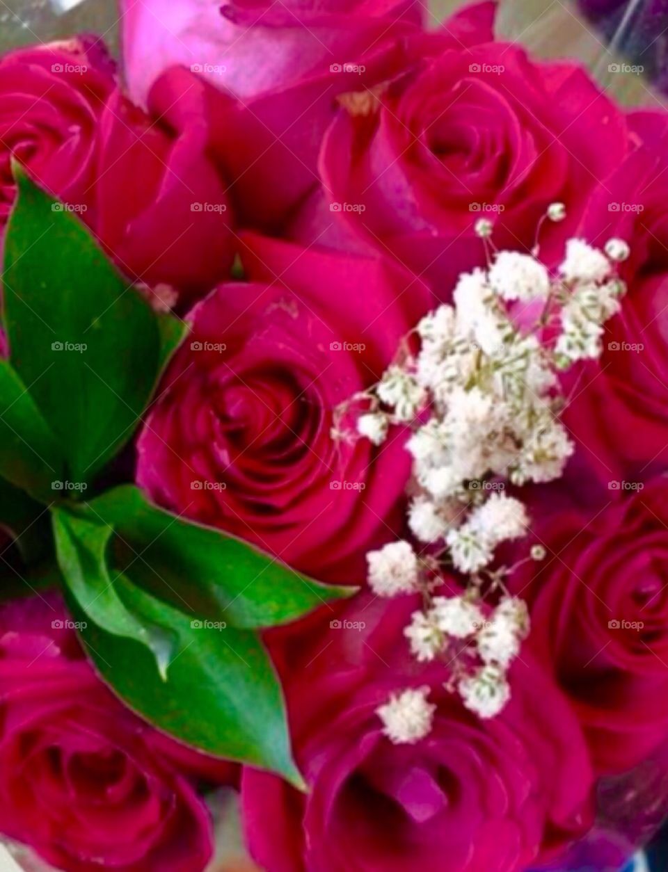 Pink bouquet of roses 