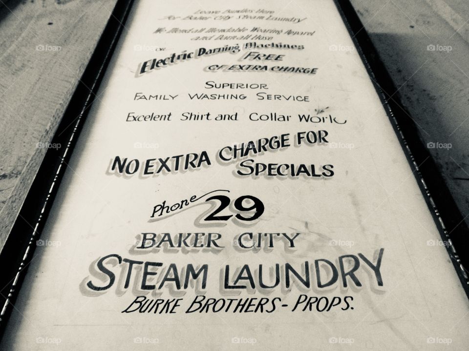 Laundry Sign, Baker Heritage Museum, Baker City, Oregon
