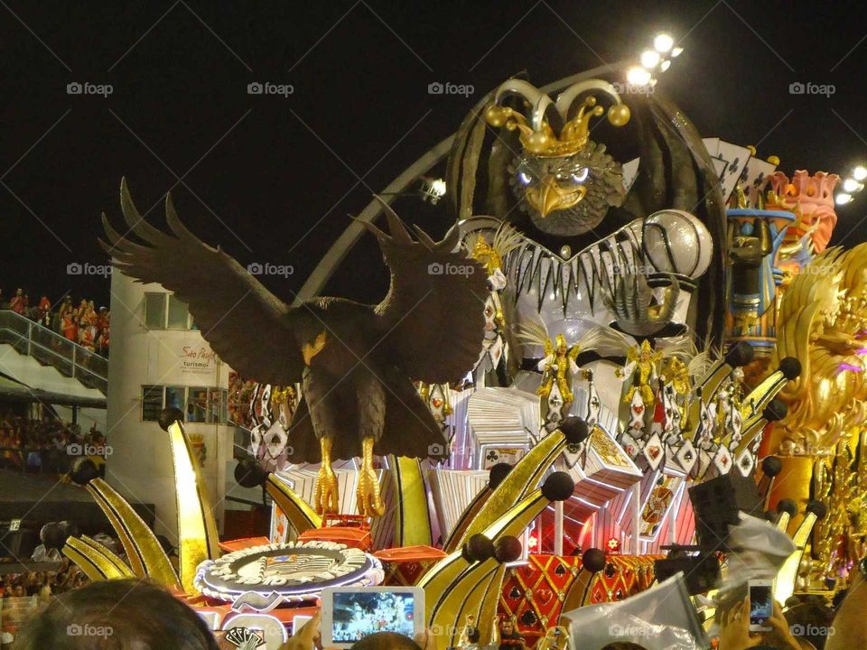 Carnival allegoric car in holiday celebration in Brazil