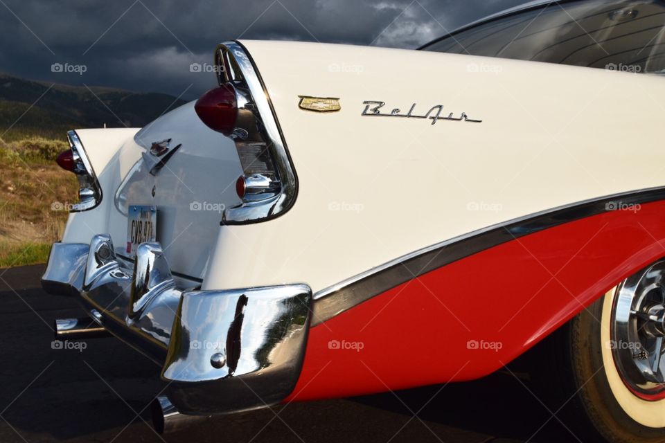 Tail fin of a Chevy Belair