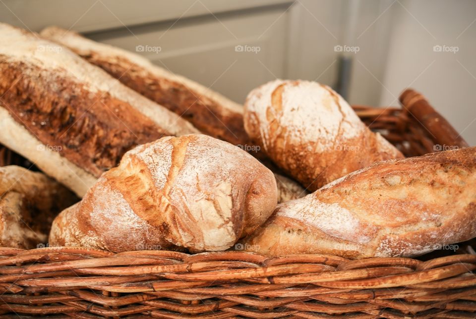 Baguettes in basket