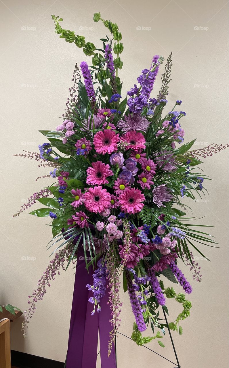 Purple Funeral spray 