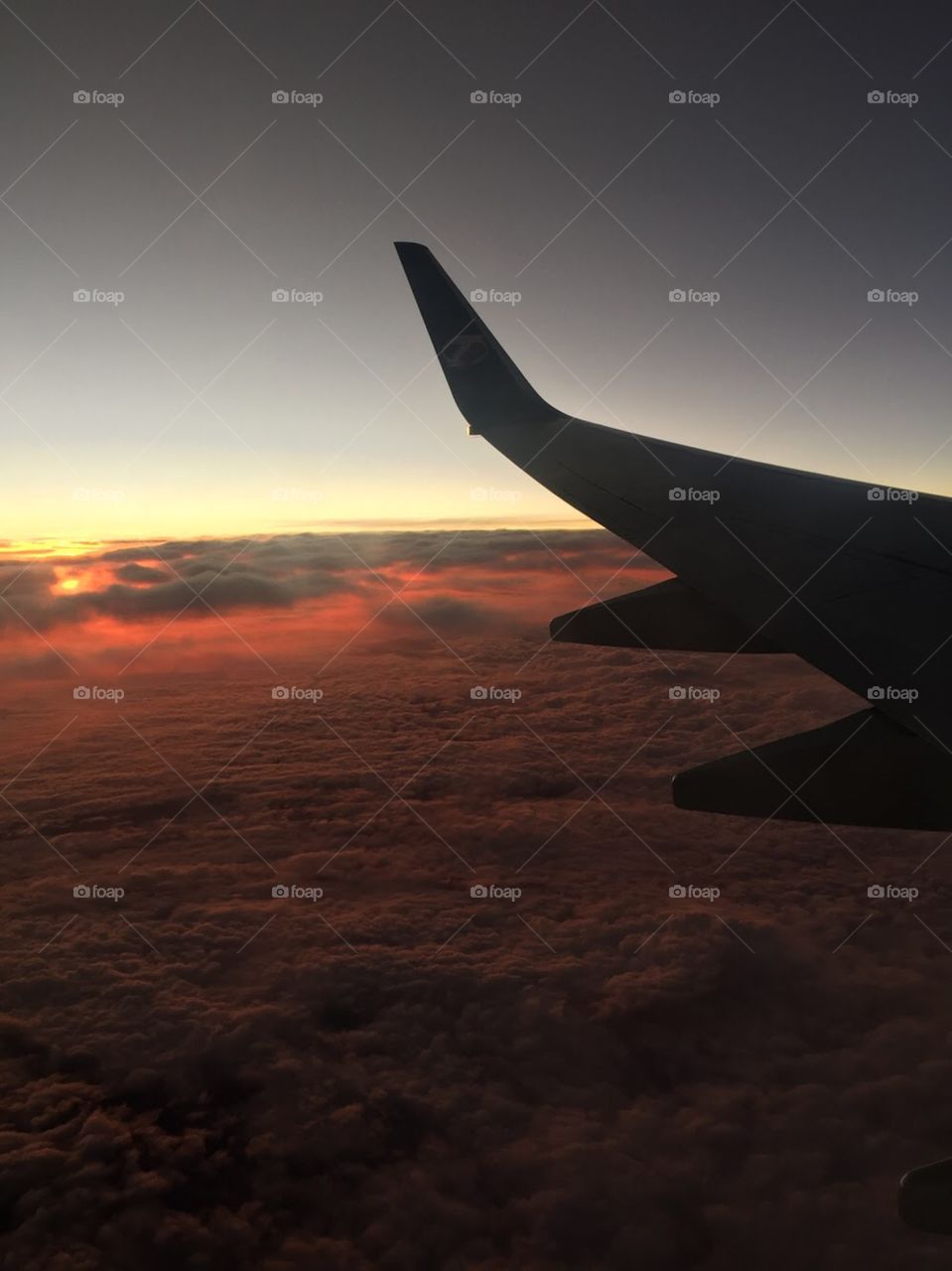 Airplane sunset.