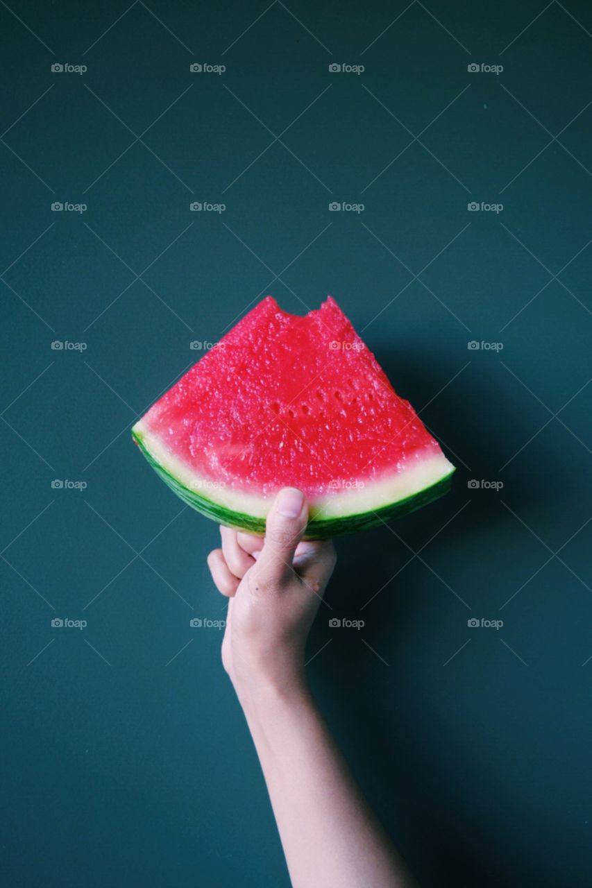 Watermelon bit. Fruit season