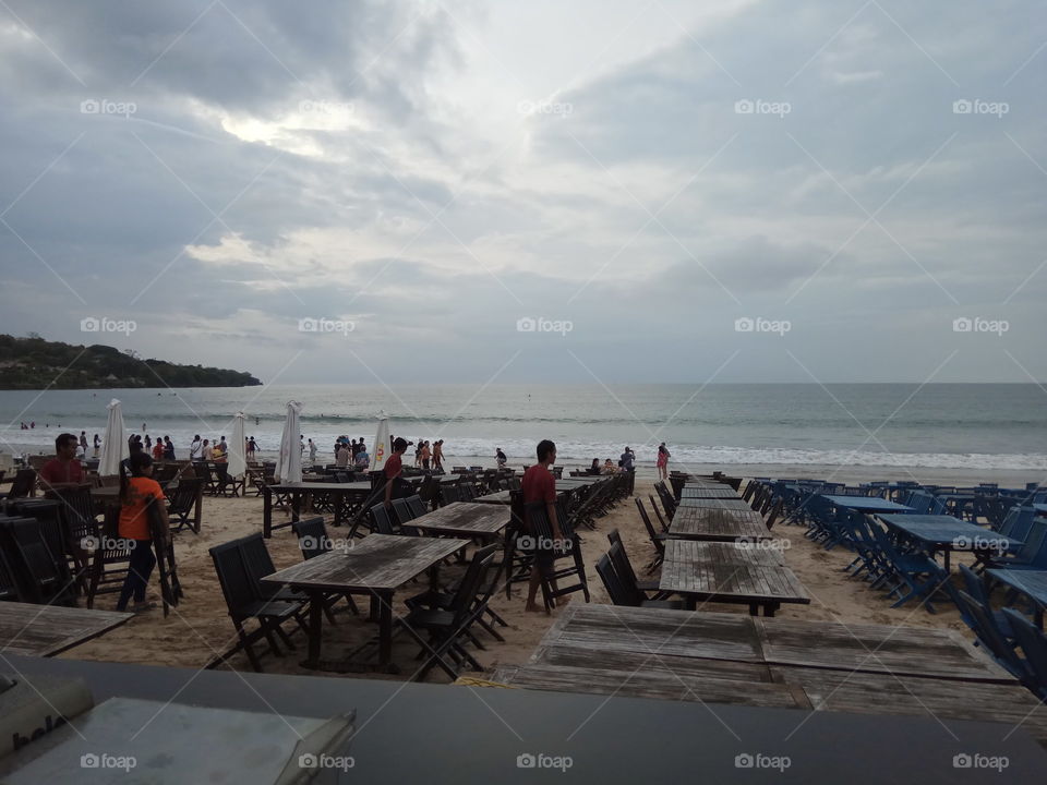 waiting sunset on jimbaran bali