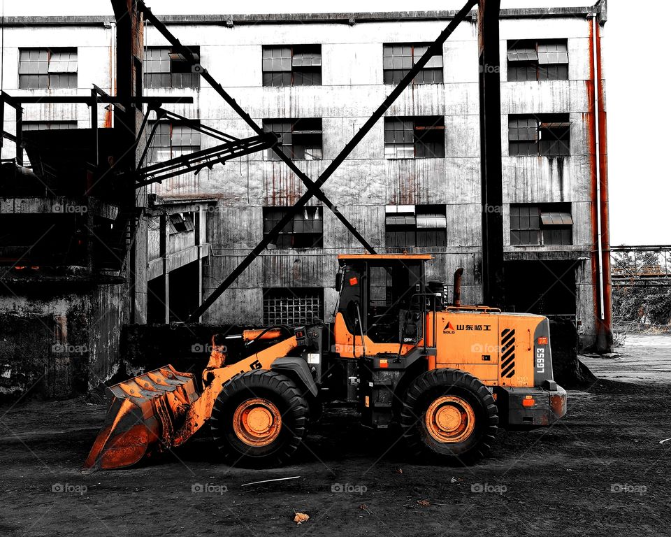 bulldozer,dark tone