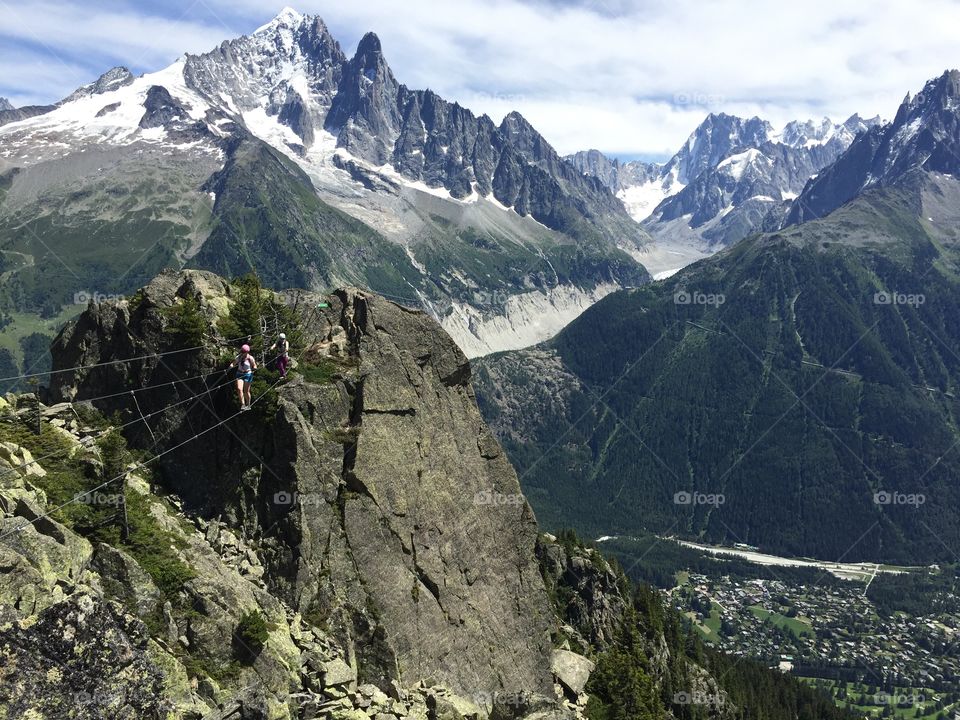 Via Ferrata in the French alps. 