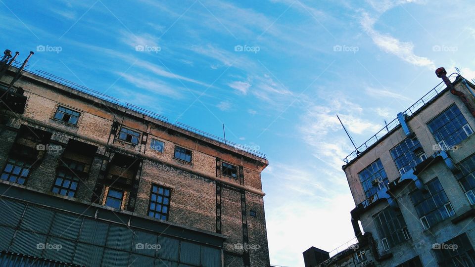 old building on a background of blue sky