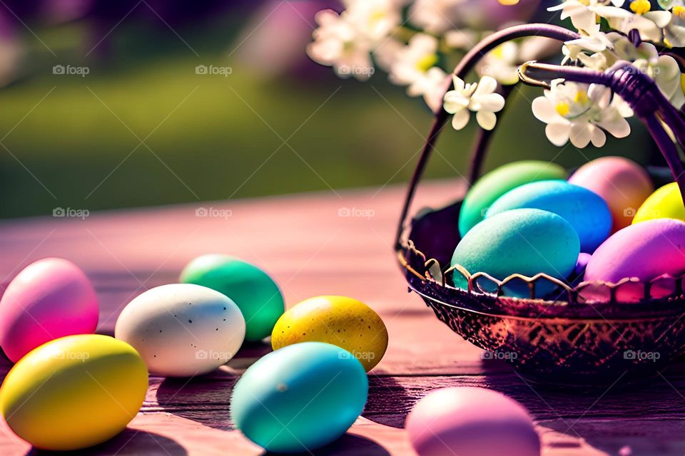 Easter feast, Easter eggs, colored eggs, Spring, Egg