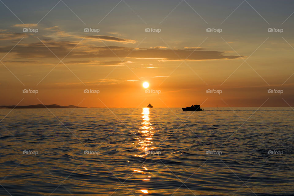 Boats in the sunset