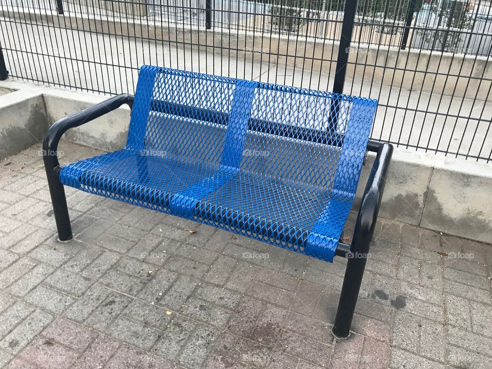 Blue Park Bench