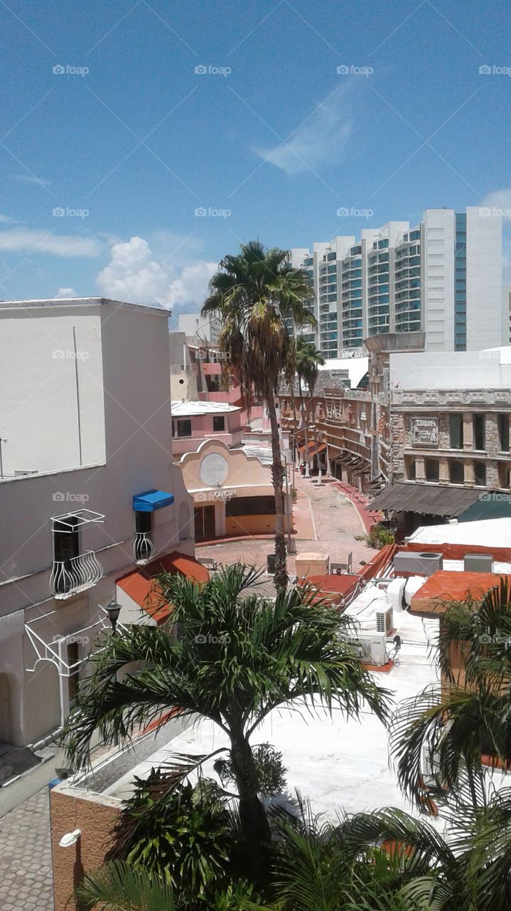Zona Hotelera Cancún historic center walk from condo balcony