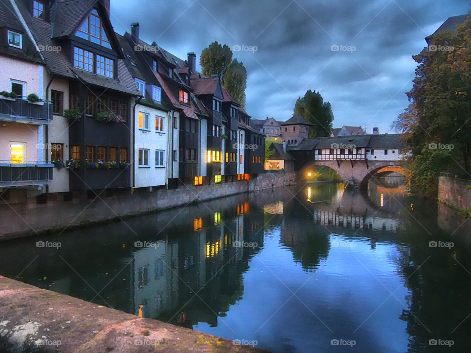 Nuremberg at dusk.