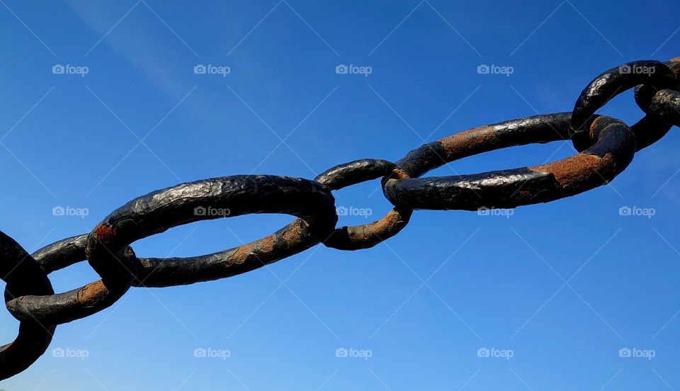 Chain on the embankment of St. Petersburg