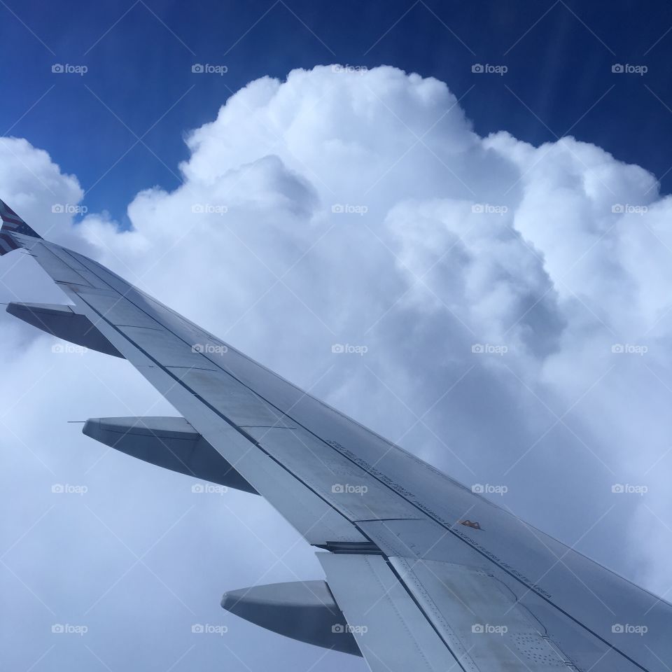 Clouds over the wing