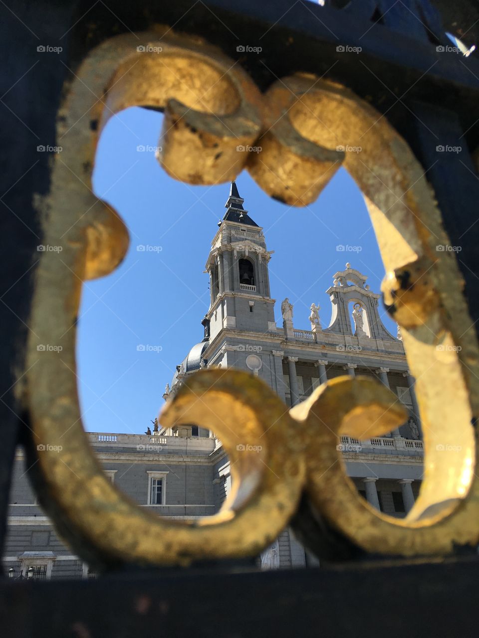 Tower through a fence 