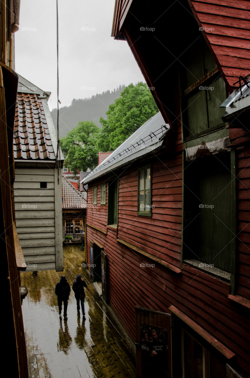 Rainy day in Bergen Norway
