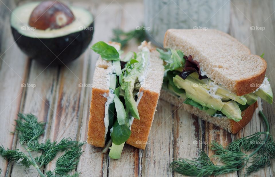 Cucumber and Avocado Sandwich 