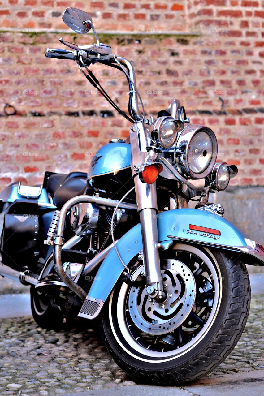 blue motorcycle