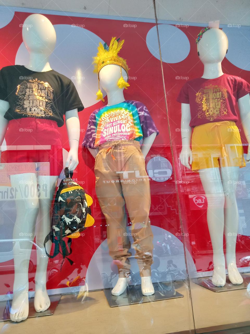 JUST  CELEBRATING SINULOG WITH THIS DESIGNED SINULOG YOUTH SHIRTS WORE BY MANEQUINS