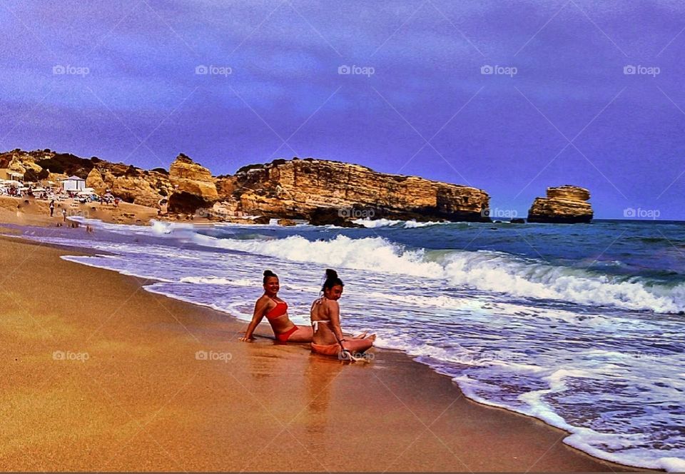 enjoying an afternoon at the beach in Portugal