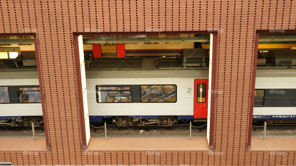 At the train station in Antwerp, Belgium.