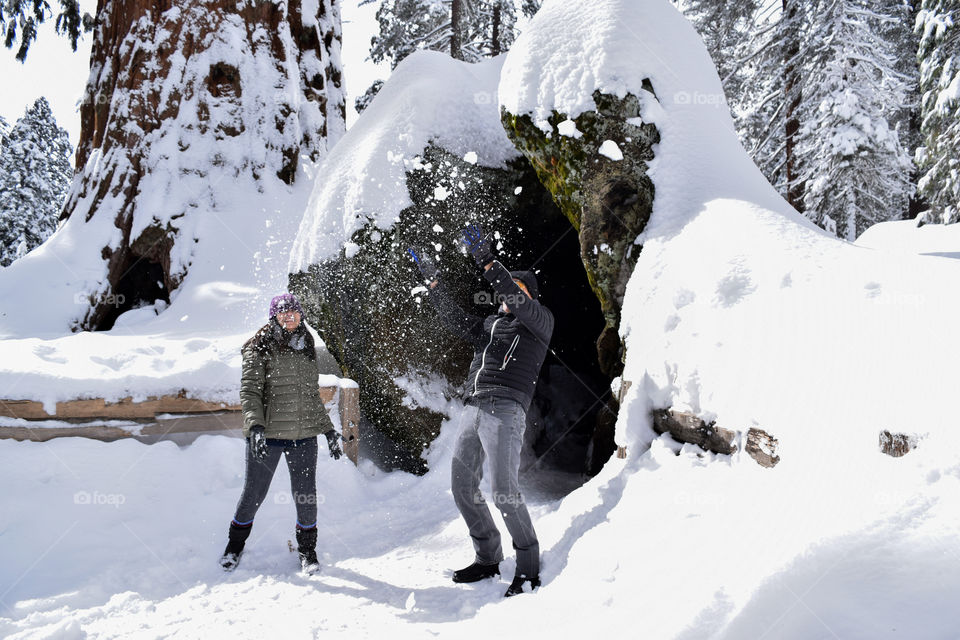 Playing in the snow 